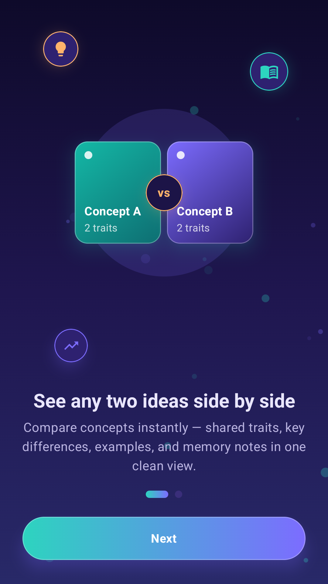 Concepts Compare onboarding screen